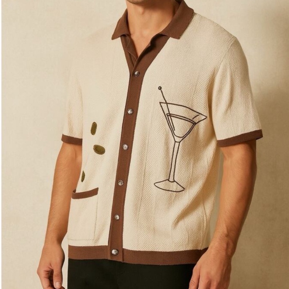 Stylish Cream and Brown Cardigan
